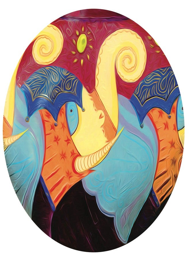 Real Art | Block Decor | Wall Hanging Plate 7" | 4 Pcs | Fine Bone China | Gift Packing - Image 4